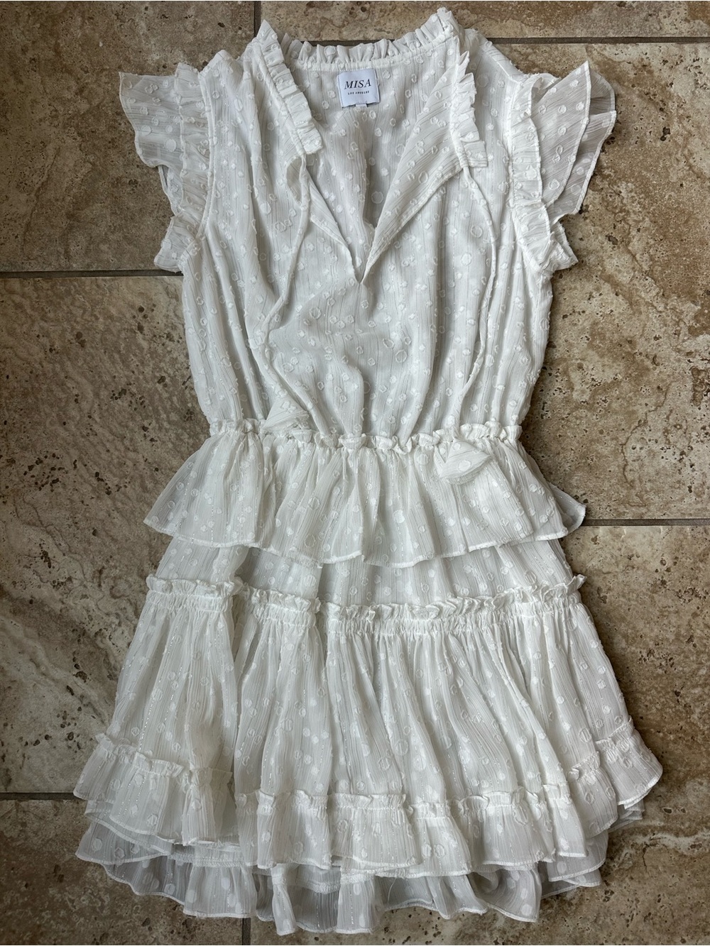 Misa Ruffled Eyelet Dress